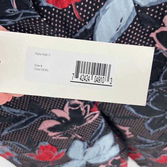 Suno Jacquard Womens Black white red Floral New Cropped Culotte Capri Trouser 8 - Picture 7 of 11